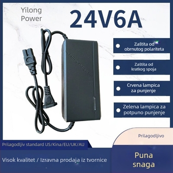 Punjač baterija za električno vozilo – Yilong, izlaz 24V DC, ulaz 110–240V AC, 50/60 Hz