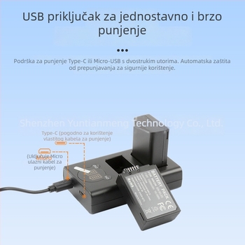 RINGTEAM NP-W126 punjač za Fuji XT3 – docking stanica, Micro USB/Type-C