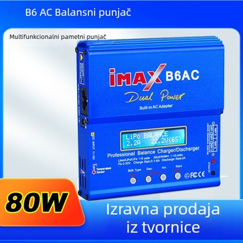 HTRC balansni punjač B6AC za litijske baterije, podržava 3S/6S, ulaz 100-240V AC, izlaz 12V 6A