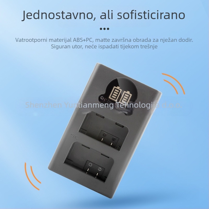 RINGTEAM DL-FW50 USB dualni punjač za NP-FW50 baterije, kompatibilan sa Sony A7M2, A7S II i A6500