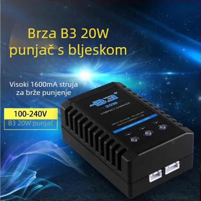 B3 balansni punjač litijeve baterije za model aviona s fiksnim krilom, ulaz 110-240V, izlaz 1600mA, struja punjenja 1600mA
