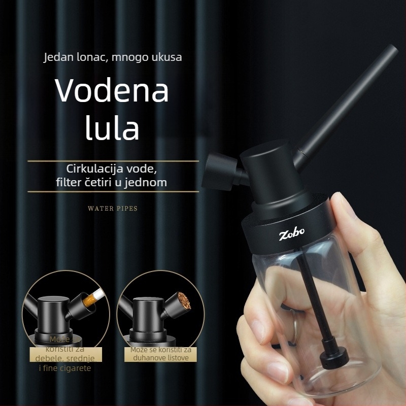 Hookah pipe, prijenosni dizajn tri-u-jednom, metalna konstrukcija, Zobo ZB-552 (kompletan skup dodataka)