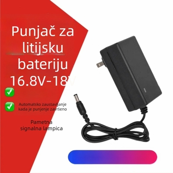 Punjač Li-ion baterija za ručni alat – 4 ćelije, izlaz 16.8V 1A, ulaz 220V, okrugli konektor 5.5 mm