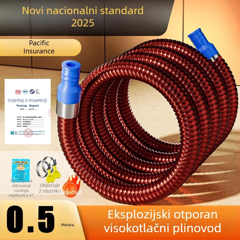Visokotlačni plinski vodovod od 304 nerđajućeg čelika, Watermark certifikat, bez prilagodbi, stil: novi kineski stil