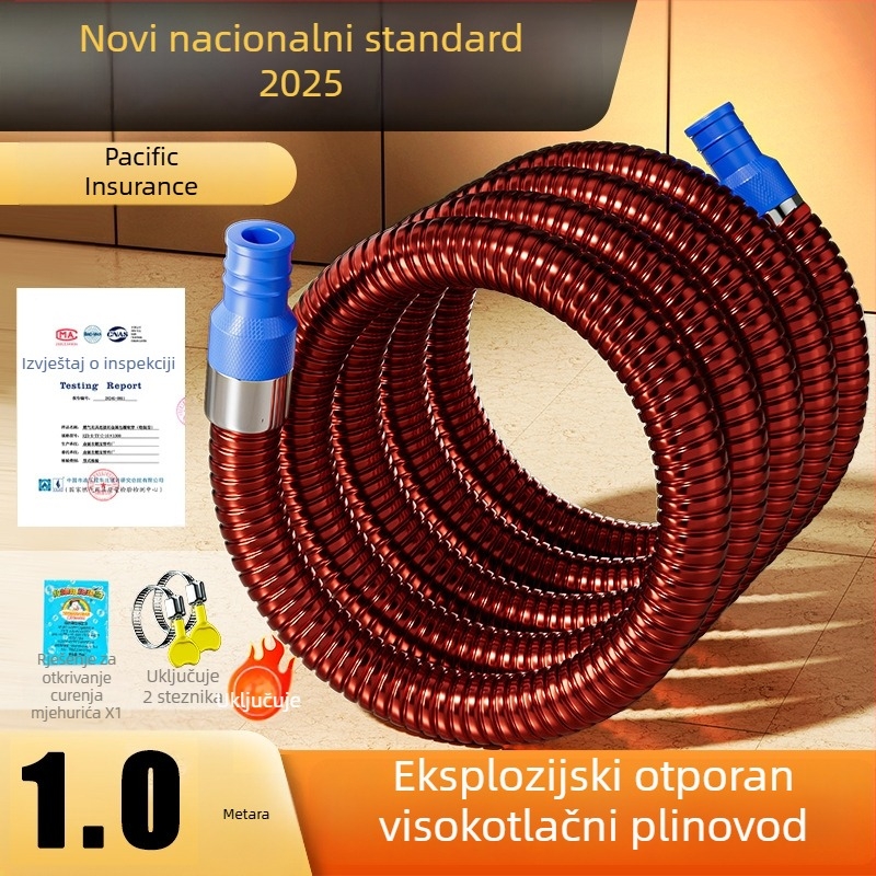 Visokotlačni plinski vodovod od 304 nerđajućeg čelika, Watermark certifikat, bez prilagodbi, stil: novi kineski stil