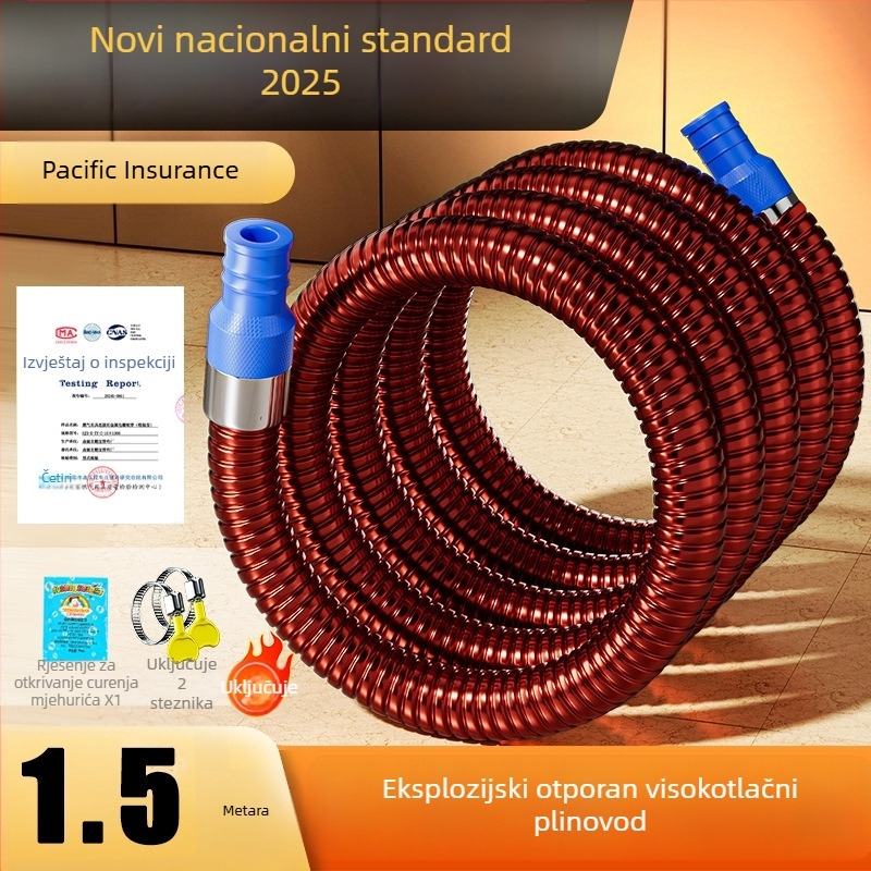 Visokotlačni plinski vodovod od 304 nerđajućeg čelika, Watermark certifikat, bez prilagodbi, stil: novi kineski stil