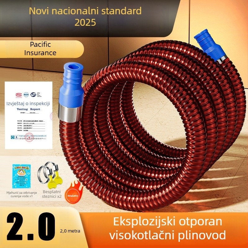 Visokotlačni plinski vodovod od 304 nerđajućeg čelika, Watermark certifikat, bez prilagodbi, stil: novi kineski stil