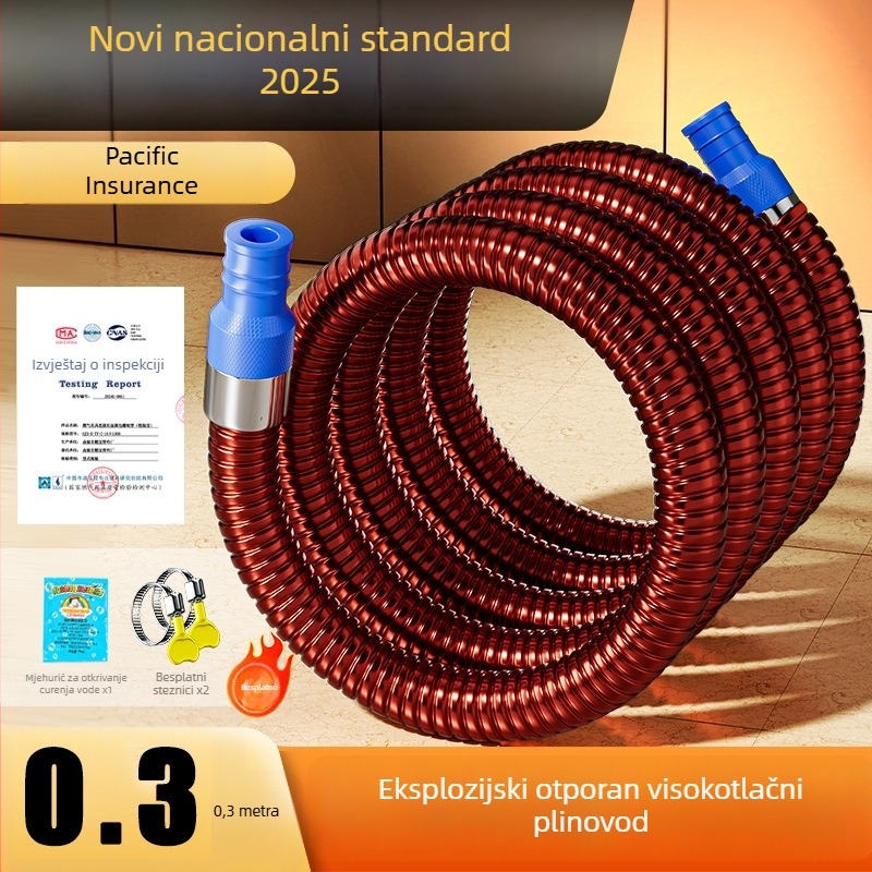 Visokotlačni plinski vodovod od 304 nerđajućeg čelika, Watermark certifikat, bez prilagodbi, stil: novi kineski stil