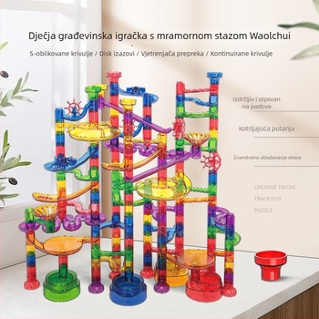 Set blokova za stazu sa lopticama – ABS plastika, baterijsko napajanje, 100–200 dijelova, za djecu 4–6 godina