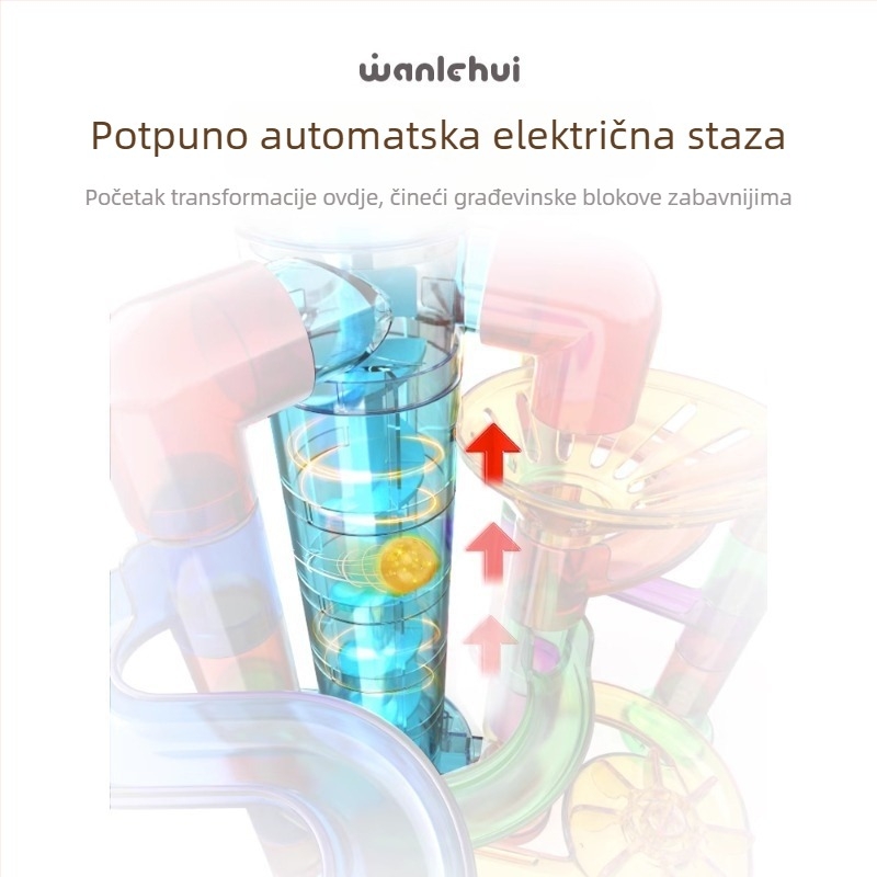 Set blokova za stazu sa lopticama – ABS plastika, baterijsko napajanje, 100–200 dijelova, za djecu 4–6 godina