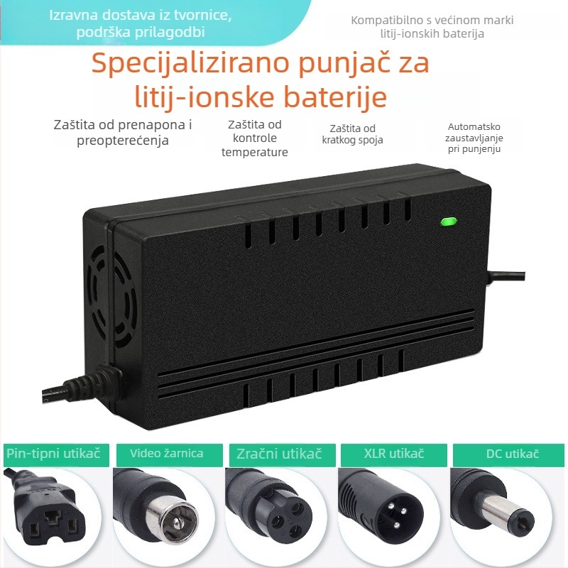Punjač za litijsku bateriju za električna vozila – LD-001, Radium Wind; ulaz 100-240V AC, izlaz 54.6V 3A DC, FCC certificirano