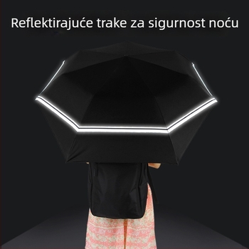 Dječji kišobran s tri dijela, aluminijski okvir s 8 krakova, tkanina 210T, UV zaštita UPF50+, ručno otvaranje