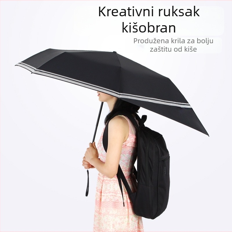 Dječji kišobran s tri dijela, aluminijski okvir s 8 krakova, tkanina 210T, UV zaštita UPF50+, ručno otvaranje