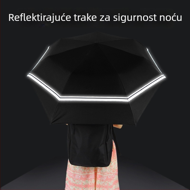 Dječji kišobran s tri dijela, aluminijski okvir s 8 krakova, tkanina 210T, UV zaštita UPF50+, ručno otvaranje