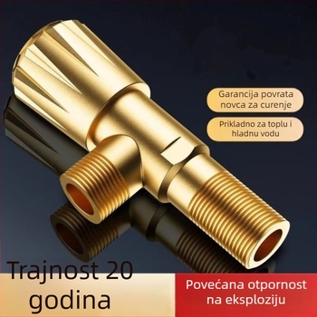 Uglovni ventil za toplu i hladnu vodu, distribucijski ventil, model 1, nehrđajući čelik, bez marke, novi kineski stil