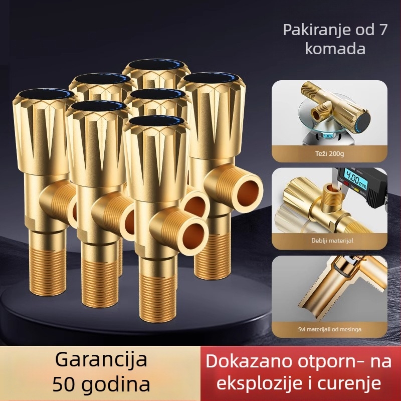 Uglovni ventil za toplu i hladnu vodu, distribucijski ventil, model 1, nehrđajući čelik, bez marke, novi kineski stil