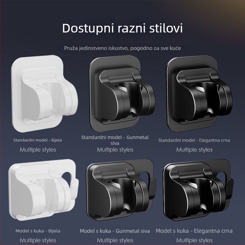 Držač za tuš od nehrđajućeg čelika – bez bušenja, bez tragova, prilagodljiv