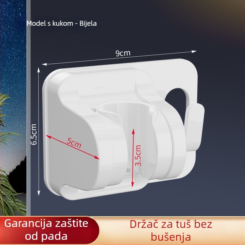 Držač za tuš od nehrđajućeg čelika – bez bušenja, bez tragova, prilagodljiv