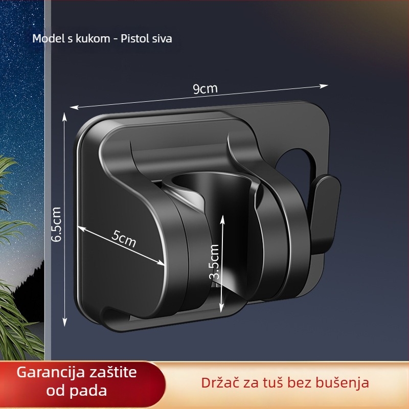 Držač za tuš od nehrđajućeg čelika – bez bušenja, bez tragova, prilagodljiv