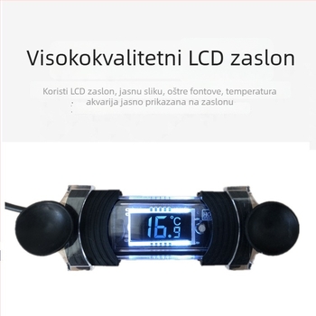 Akvariumski termometar, kalibriran, dvostruki zaslon i detekcija TDS kvalitete vode, plastično kućište