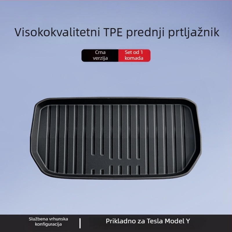 Tesla Model 3/Y prednji i stražnji tepih za prtljažnik – TPE, prilagođeno za model, bez logotipa