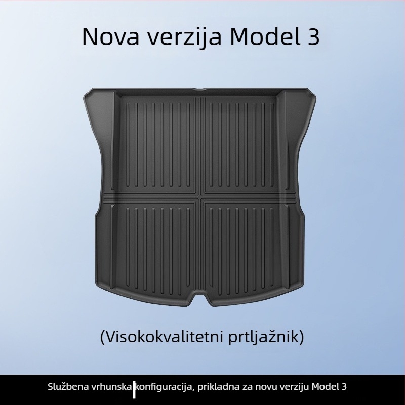 Tesla Model 3/Y prednji i stražnji tepih za prtljažnik – TPE, prilagođeno za model, bez logotipa
