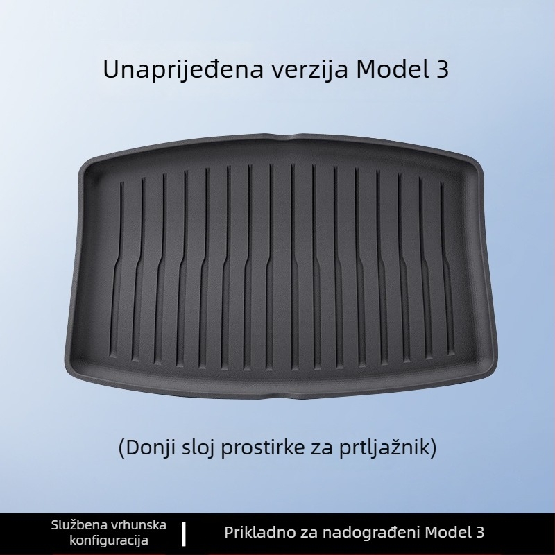 Tesla Model 3/Y prednji i stražnji tepih za prtljažnik – TPE, prilagođeno za model, bez logotipa