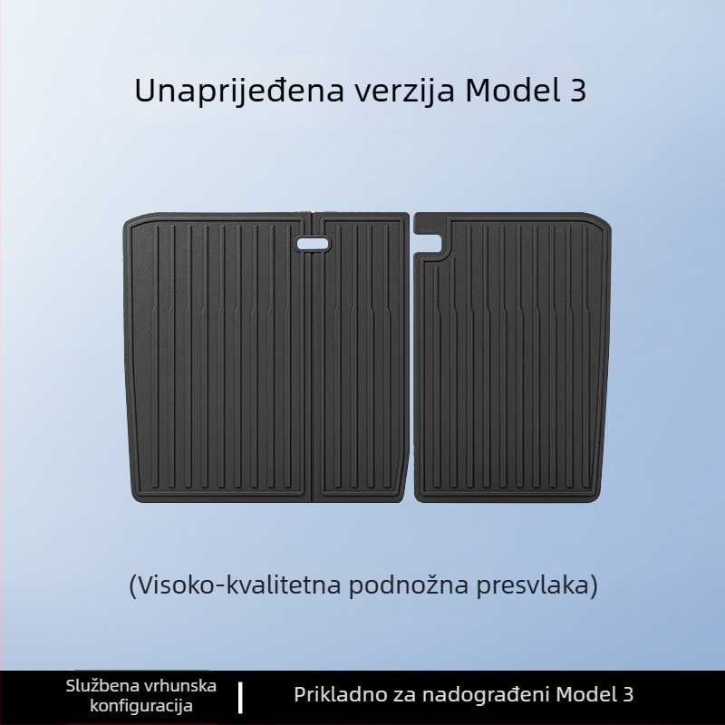 Tesla Model 3/Y prednji i stražnji tepih za prtljažnik – TPE, prilagođeno za model, bez logotipa