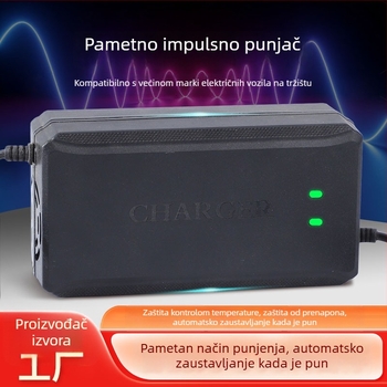 Punjač za električno vozilo Yoshikawa, ulaz AC 100-240V, izlaz 58.8V/73V/88.8V, CE potvrda, kompatibilan s olovno-kiselinskim baterijama.