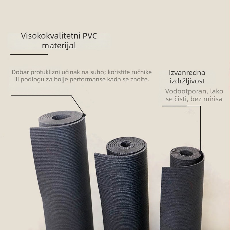 Fette PVC joga podloga, 6 mm, 3000 g, jednofarbna površina