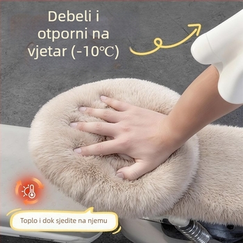 Set presvlaka za sjedalo električnog bicikla s plišanim zeca, šivanim šavovima, povećanom toplinom, punjenjem od baršuna i površinom od brušene kože — trodjelni set