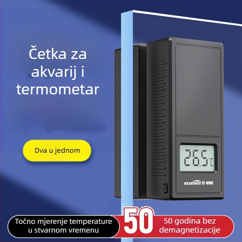Old Fisherman Magnetna četkica za čišćenje akvarija s termometrom i snažnim magnetom