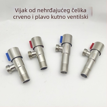 Uglovni ventil od nehrđajućeg čelika za spoj toplom i hladnom vodom, model JF-11, promjer otvora 20 mm, radni tlak 0,8 MPa, za WC i bojler
