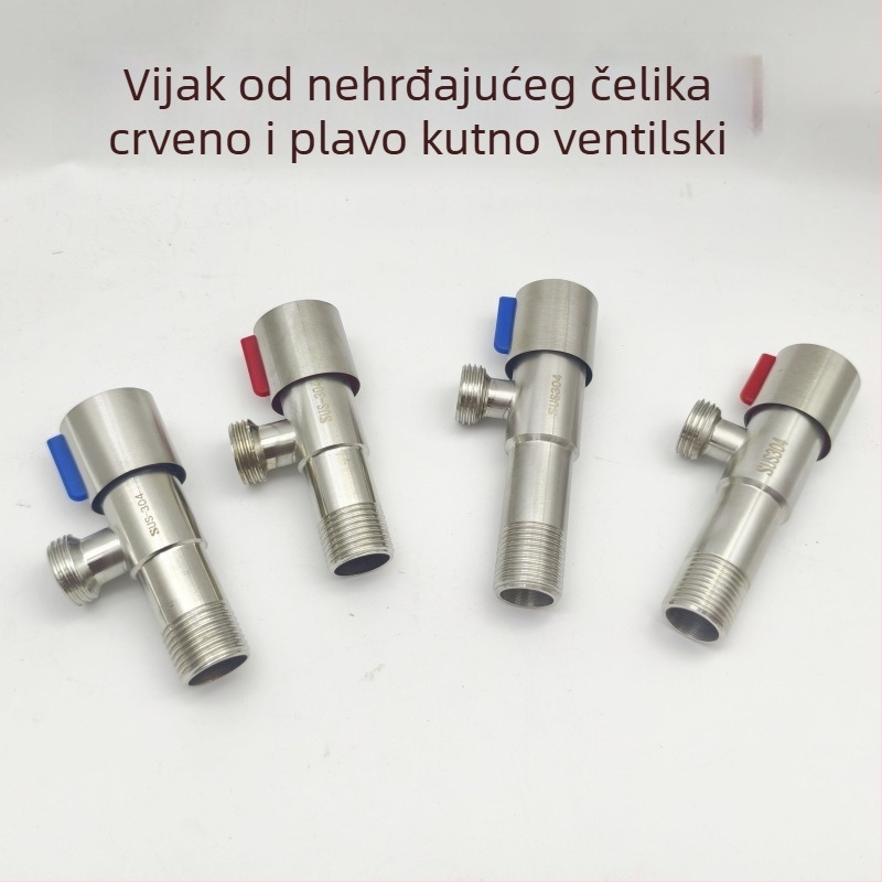 Uglovni ventil od nehrđajućeg čelika za spoj toplom i hladnom vodom, model JF-11, promjer otvora 20 mm, radni tlak 0,8 MPa, za WC i bojler