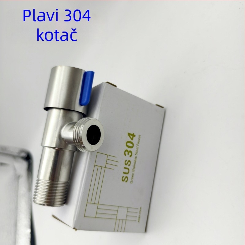 Uglovni ventil od nehrđajućeg čelika za spoj toplom i hladnom vodom, model JF-11, promjer otvora 20 mm, radni tlak 0,8 MPa, za WC i bojler