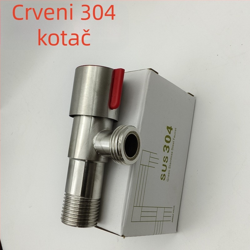 Uglovni ventil od nehrđajućeg čelika za spoj toplom i hladnom vodom, model JF-11, promjer otvora 20 mm, radni tlak 0,8 MPa, za WC i bojler