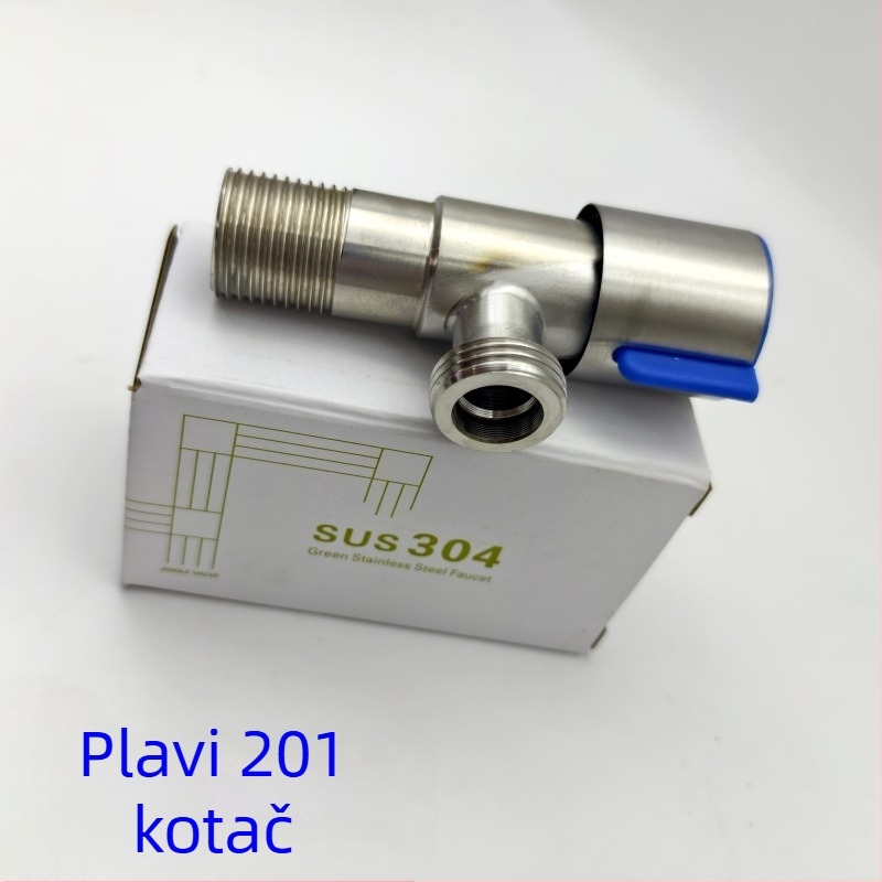 Uglovni ventil od nehrđajućeg čelika za spoj toplom i hladnom vodom, model JF-11, promjer otvora 20 mm, radni tlak 0,8 MPa, za WC i bojler