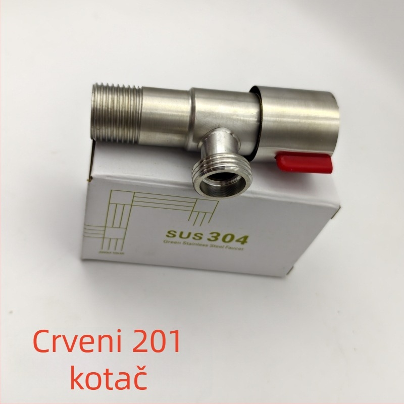 Uglovni ventil od nehrđajućeg čelika za spoj toplom i hladnom vodom, model JF-11, promjer otvora 20 mm, radni tlak 0,8 MPa, za WC i bojler