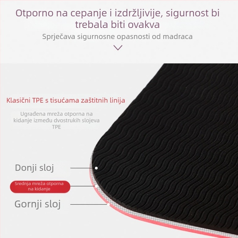 Joga prostirka – TPE materijal, debljina 8 mm, težina 1 kg, marka Binluo