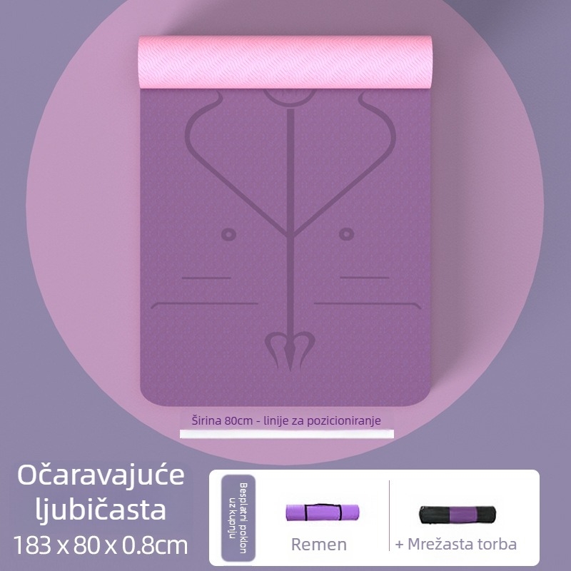 Joga prostirka – TPE materijal, debljina 8 mm, težina 1 kg, marka Binluo