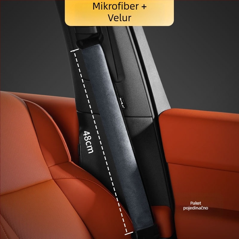 Velurovi jastučnica za sigurnosni pojas auta, produžena, univerzalna za sve sezone, zaštitni poklopac s logotipom, unutarnja dekoracija automobila