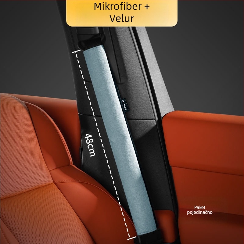 Velurovi jastučnica za sigurnosni pojas auta, produžena, univerzalna za sve sezone, zaštitni poklopac s logotipom, unutarnja dekoracija automobila
