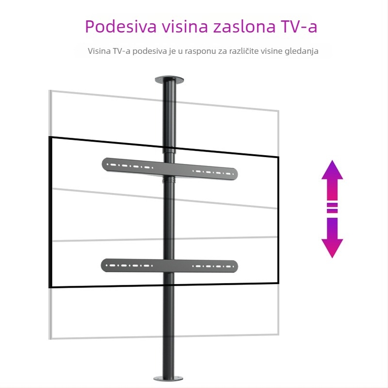 Podna TV stalak s rotacijom od 360° bez bušenja