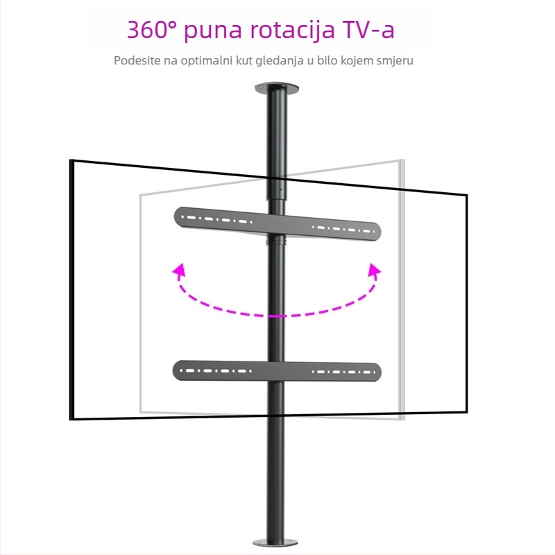Podna TV stalak s rotacijom od 360° bez bušenja