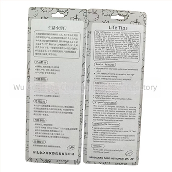 Tip 810, termometar za hladnjak, stakleni termometar, s kukom, kvadratnog oblika