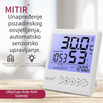Unutarnji zidni termohigrometar, visokoprecizno mjerenje temperature i vlage (Mjerenje temperature i vlage)