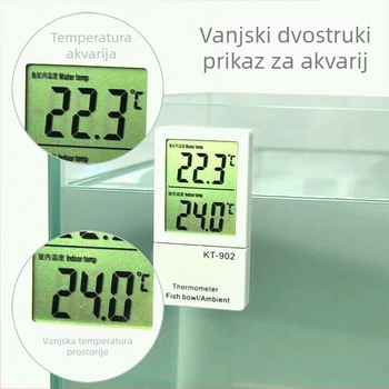 Akvariijski termometar s indukcijskim elektroničkim senzorom, digitalni mjerač temperature vode kt-902, plastično kućište