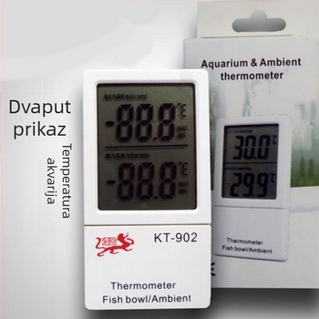 Akvariijski termometar s indukcijskim elektroničkim senzorom, digitalni mjerač temperature vode kt-902, plastično kućište