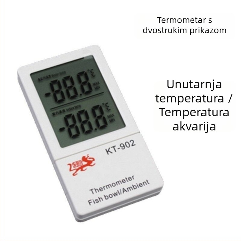 Akvariijski termometar s indukcijskim elektroničkim senzorom, digitalni mjerač temperature vode kt-902, plastično kućište
