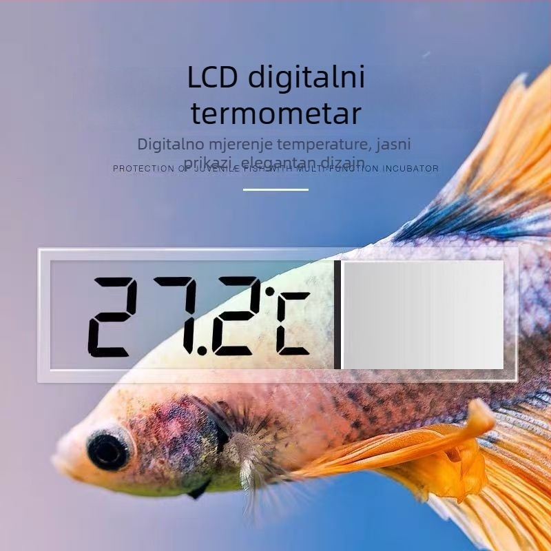 Digitalni termometar za akvarij s prozirnim LCD zaslonom, visoka preciznost mjerenja temperature